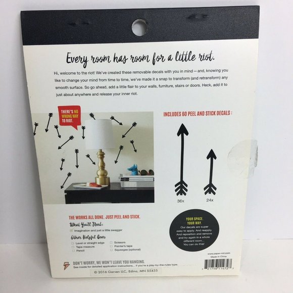 Paper Riot Co. Removable Decals Follow Your Arrow Quick Stick 60 Decal Stickers - Picture 2 of 12